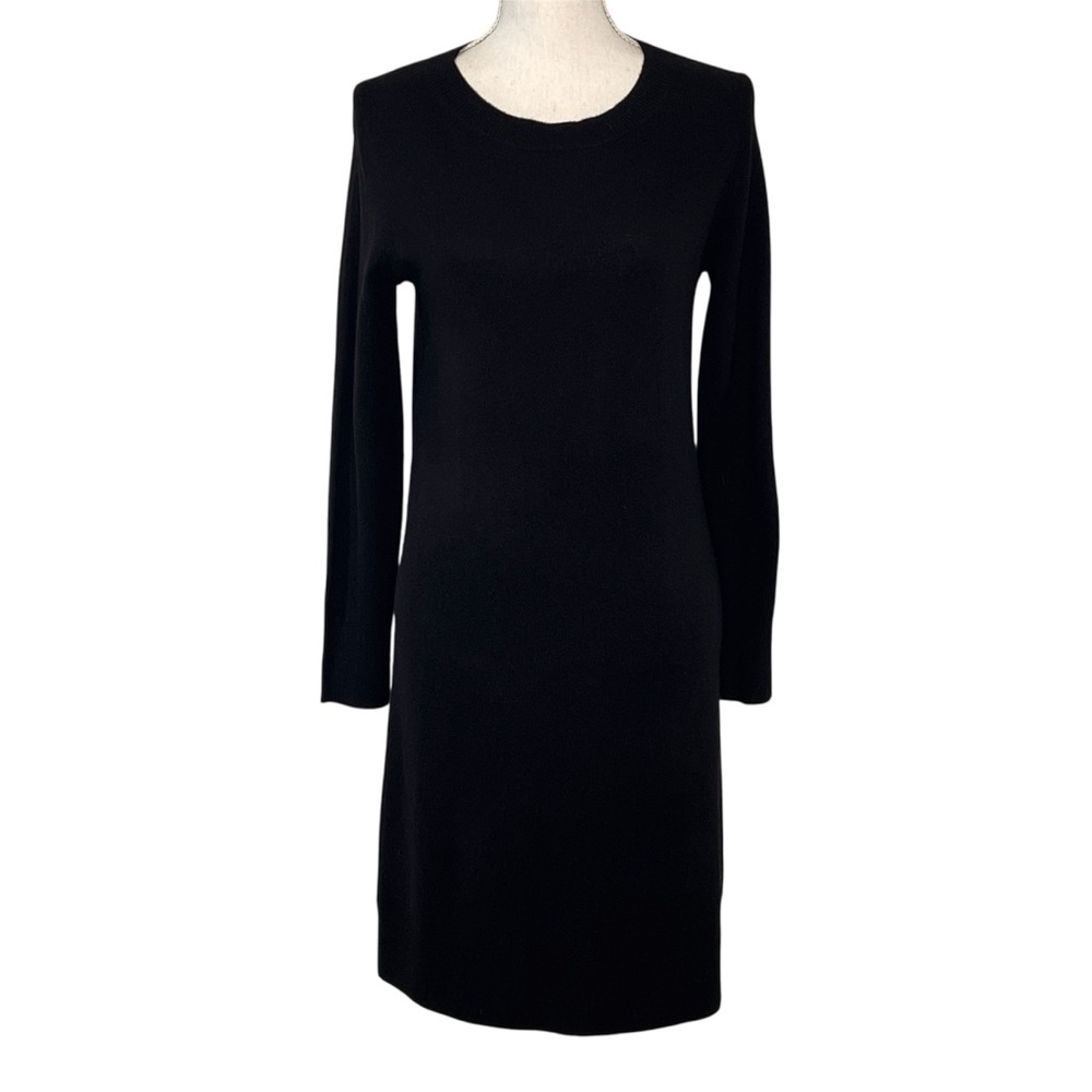 J. Crew 100% Cashmere Black Knee Length Dress Quiet Luxury Classic Women Size XS